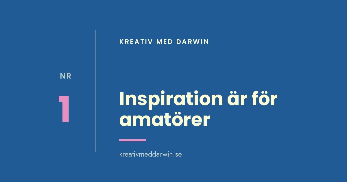 Inspiration är för amatörer